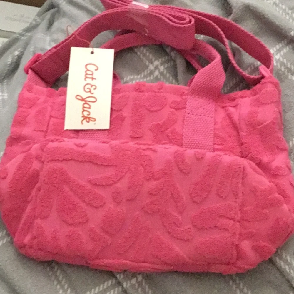 Cat & Jack Girls Crossbody mini terry pink Purse
